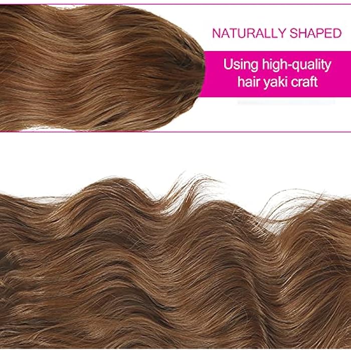 DILLARDS Cinhoo Brown Ponytail Extensions Drawstring Long Wavy 20Inch For Women Clip In Hair Extensions Curly Wavy Ponytail Hairpiece (Brown) - Image 3